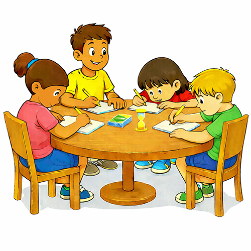 Players write their answers before time runs out